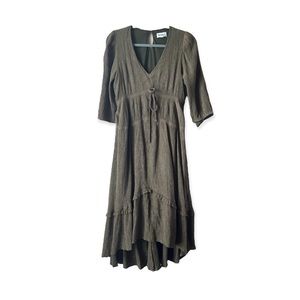 &merci Olive Green Hi Lo Maxi Dress size S